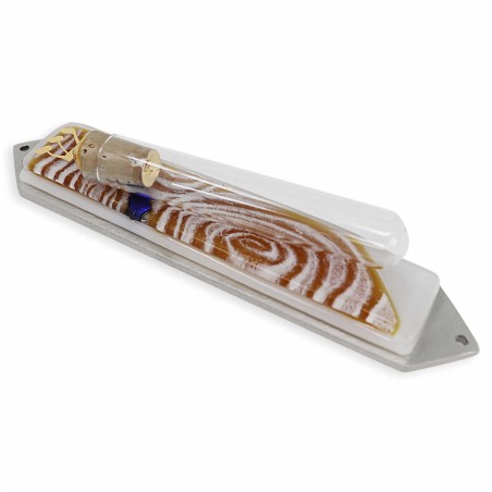 Vortex Amber Wedding Glass Keepsake Mezuzah Case | Wedding | Judaica